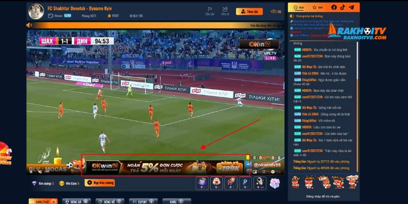 Rakhoi TV có phát sóng quảng cáo không khi đang xem bóng đá